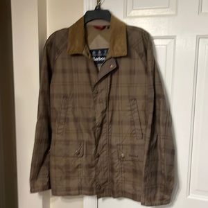 Barbour waxed cotton Jacket Dress Tartan plaid-Men’s M